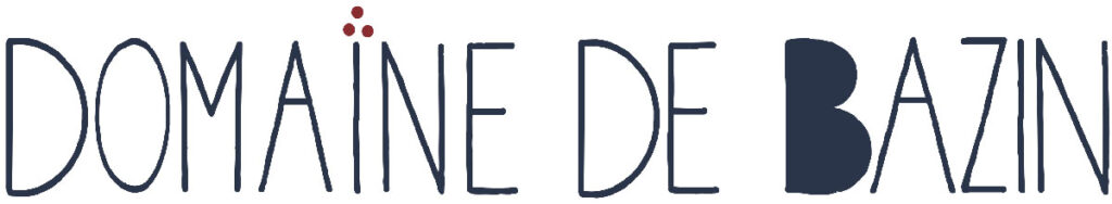 Domaine de Bazin, le logo en ligne, texte avec les 3 points rouges.
